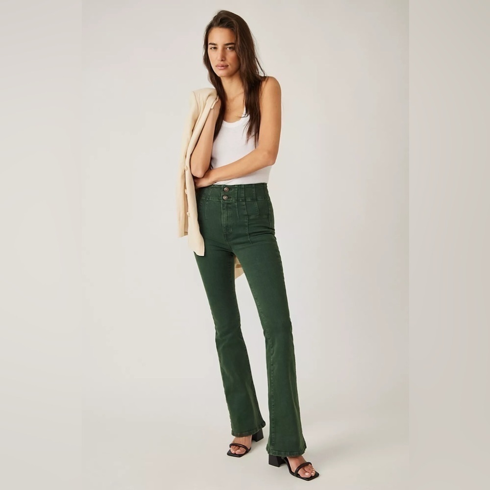 Free People Jayde Cord High Rise Flare Pant Size 31 Women